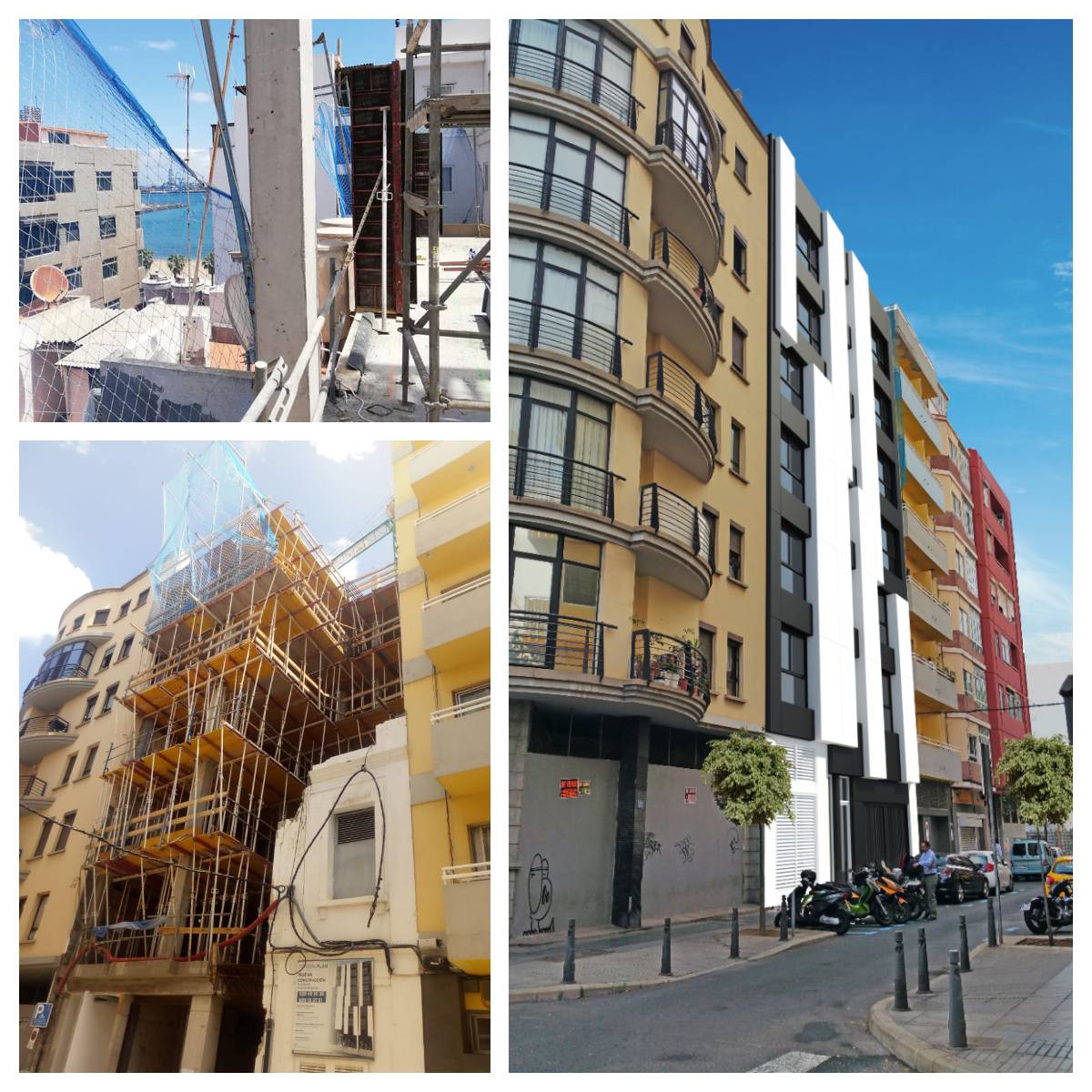 Séptimo forjado en la  promoción de viviendas en la calle  Luis Antúnez.  Gran Canaria.