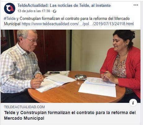El Ayto. de Telde y Construplan formalizan el contrato para la reforma del Mercado Municipal.