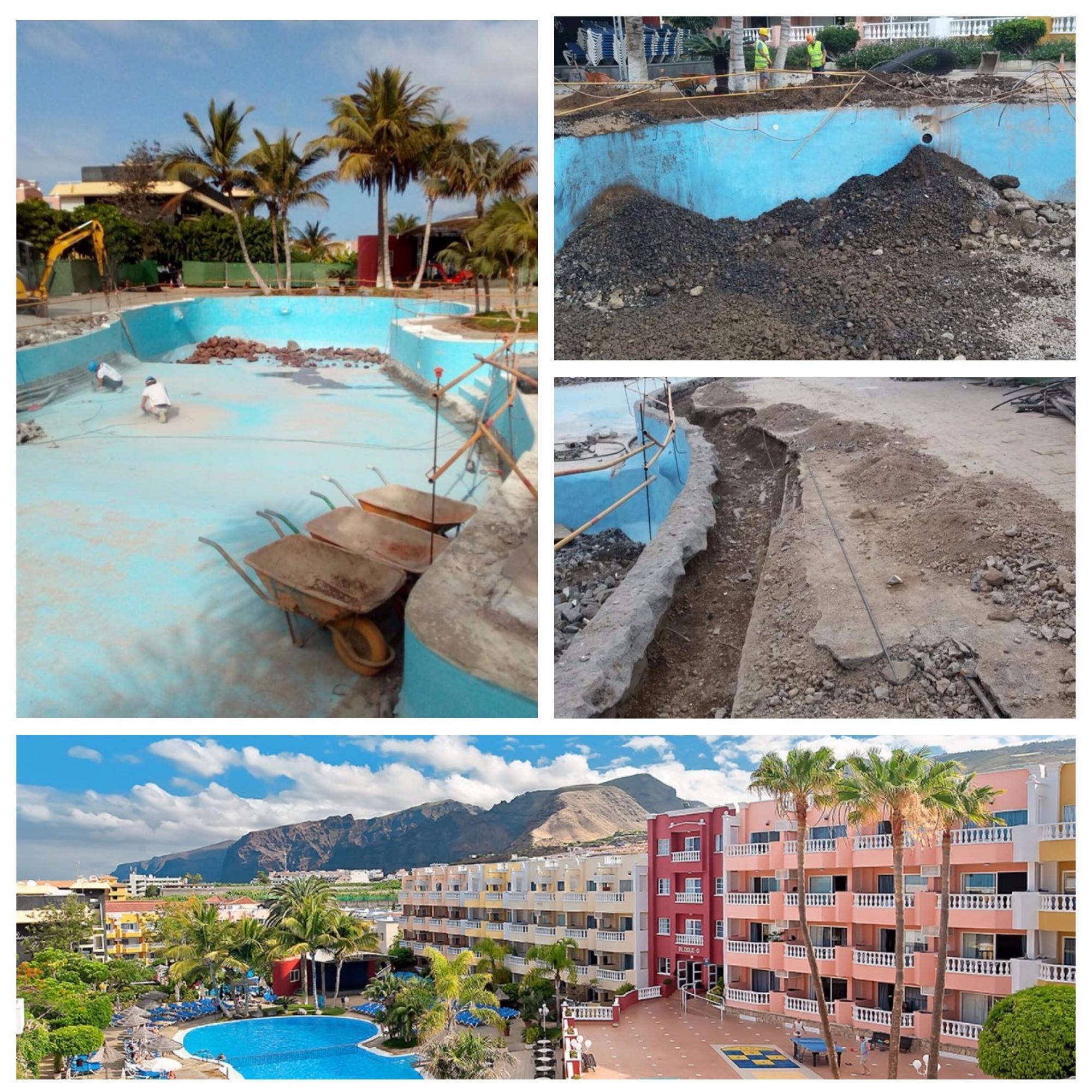 INICIAN LAS REFORMAS EN LA ÚLTIMA PISCINA Y SOLÁRIUM DEL HOTEL ALLEGRO ISORA. TENERIFE