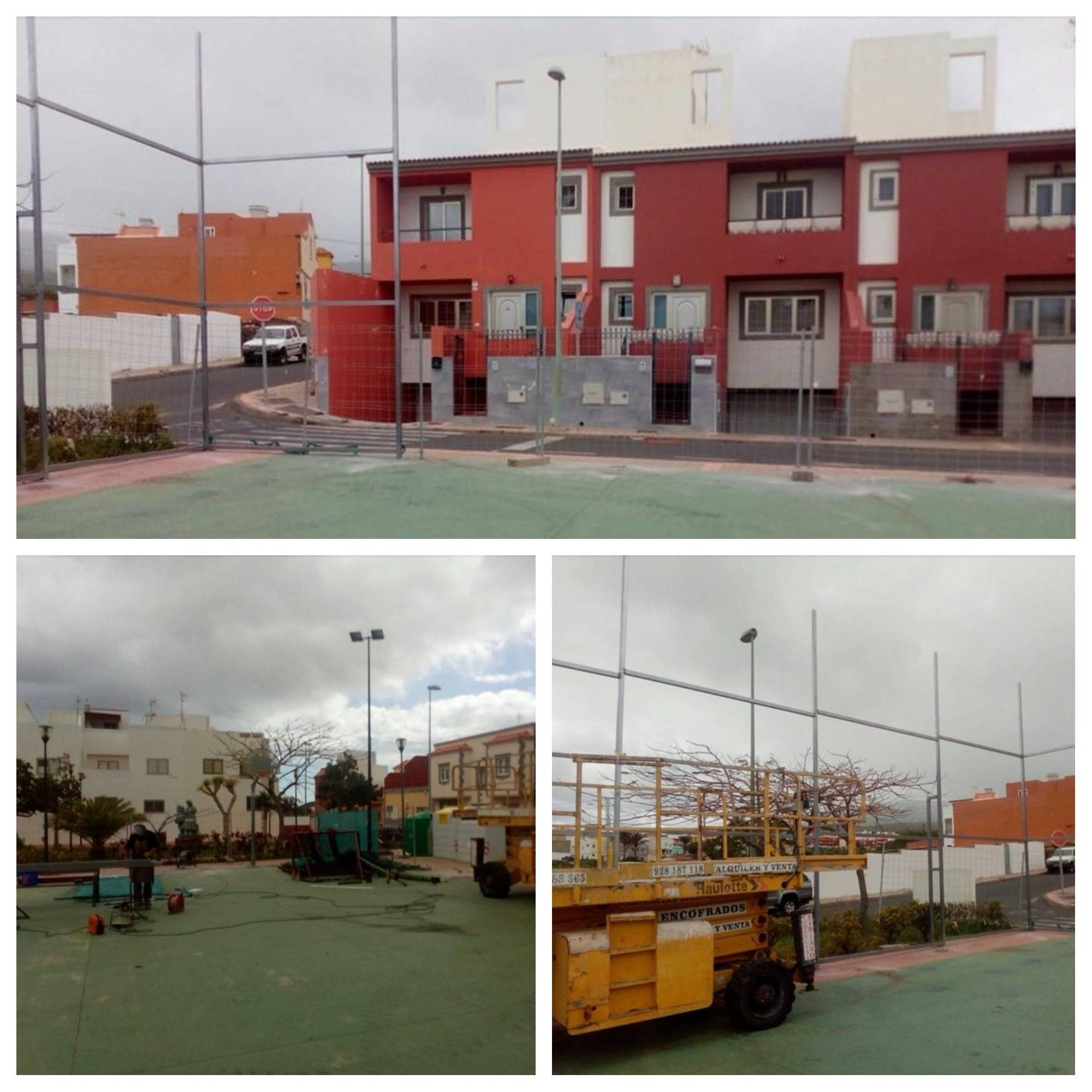 VALLADO Y EQUIPAMIENTO EN CANCHA DE LA HOYETA. INGENIO. GRAN CANARIA.